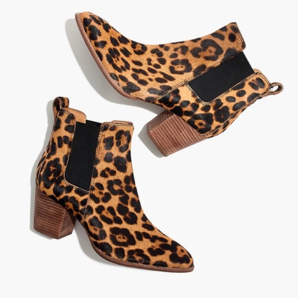 Madewell The Regan Boot in Leopard Calf Hair 7.5